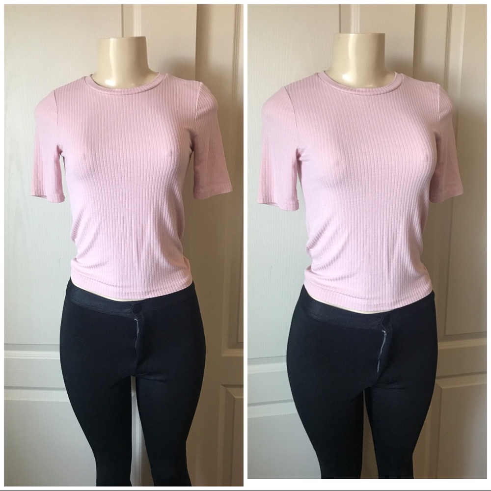Pink ribbed Top